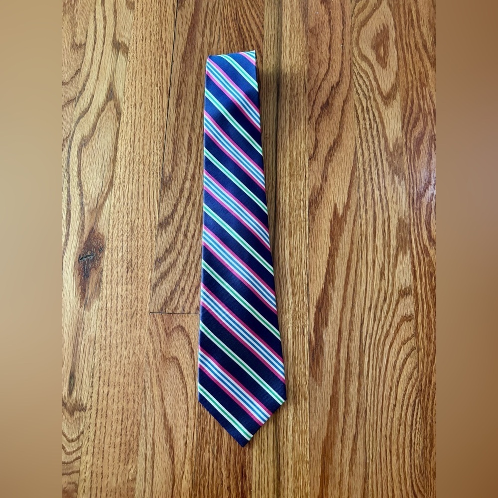 Lauren Ralph Lauren Blue and Pink Silk Tie